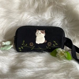 Cara mini clutch black fabric